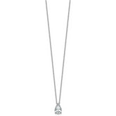 14k White Gold 1 1/2 carat Certified Lab Grown Diamond VS+ F+ Pear Complete 18 inch Four Prong Pendant Necklace